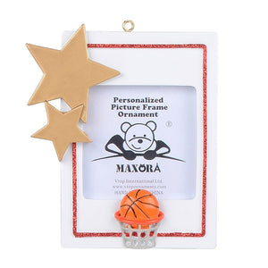 Personalized Christmas Ornament Basketball Photo Frame