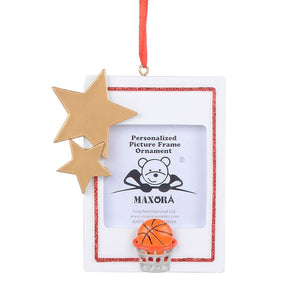 Personalized Christmas Ornament Basketball Photo Frame