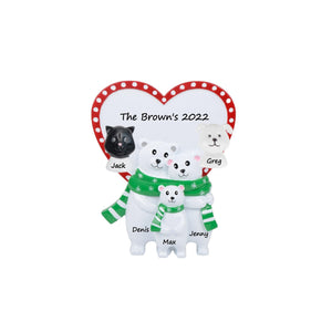 Personalized Christmas Ornament Polar Bear Table Top Family 3