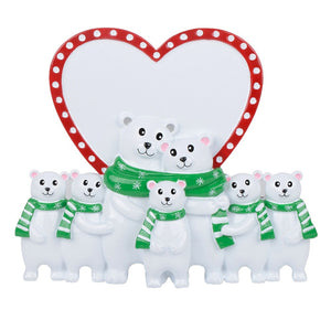Personalized Christmas Ornament Polar Bear Table Top Family 7