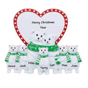 Personalized Christmas Ornament Polar Bear Table Top Family 7