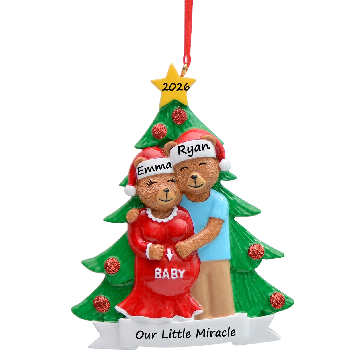 Personalized expecting parents ornament